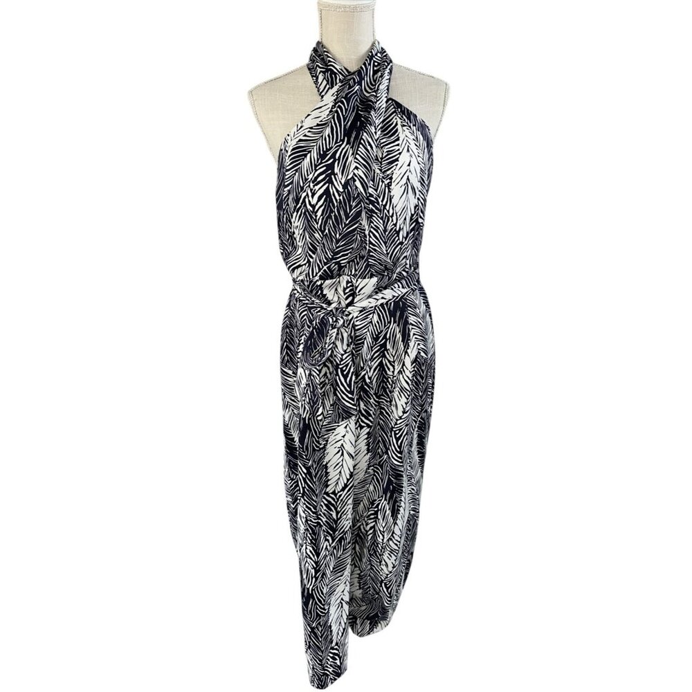 Club Monaco Black and White Halter Jumpsuit
